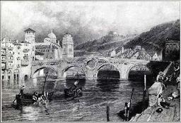 Рисунок с изображением Понте Пьетра, конец XIX века